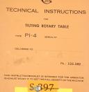 SIP PI-4 and PI-5, Tilting Rotary Table, Technical Instructions Manual